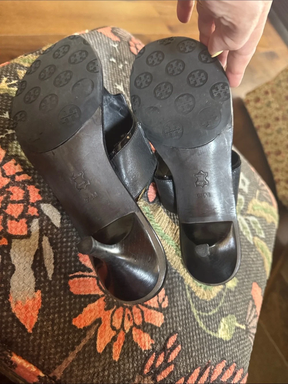 Tory Burch Miller Black Leather Thong Sandals